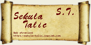 Sekula Talić vizit kartica